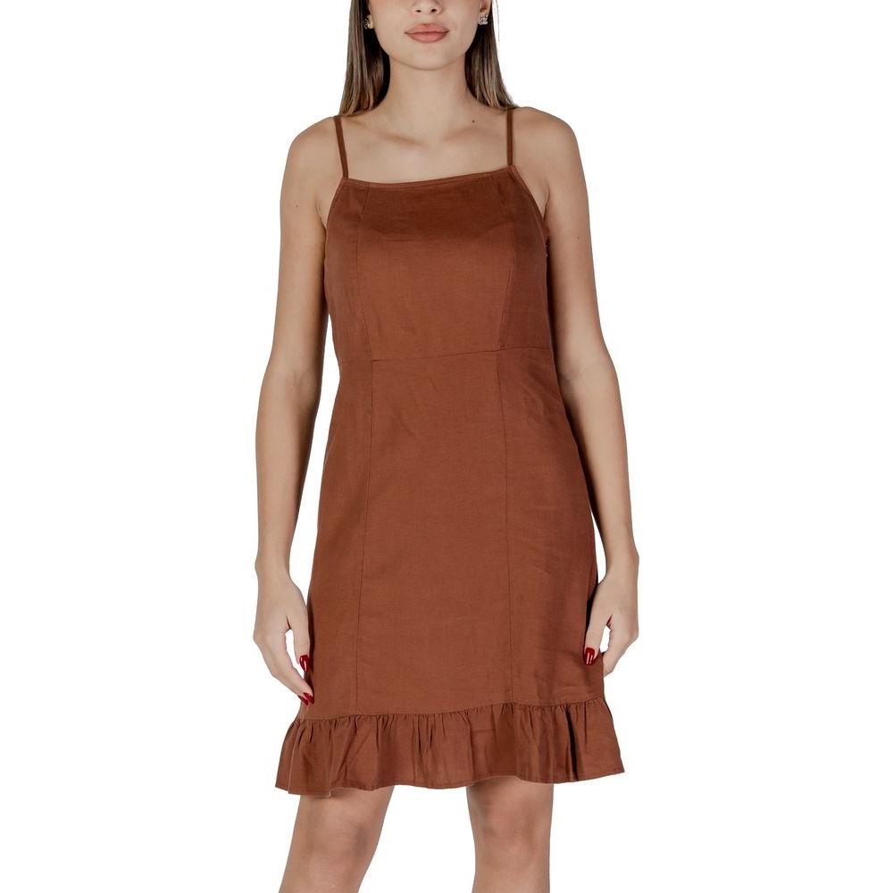 B.Young Brown Linen Dress B.Young Sienna