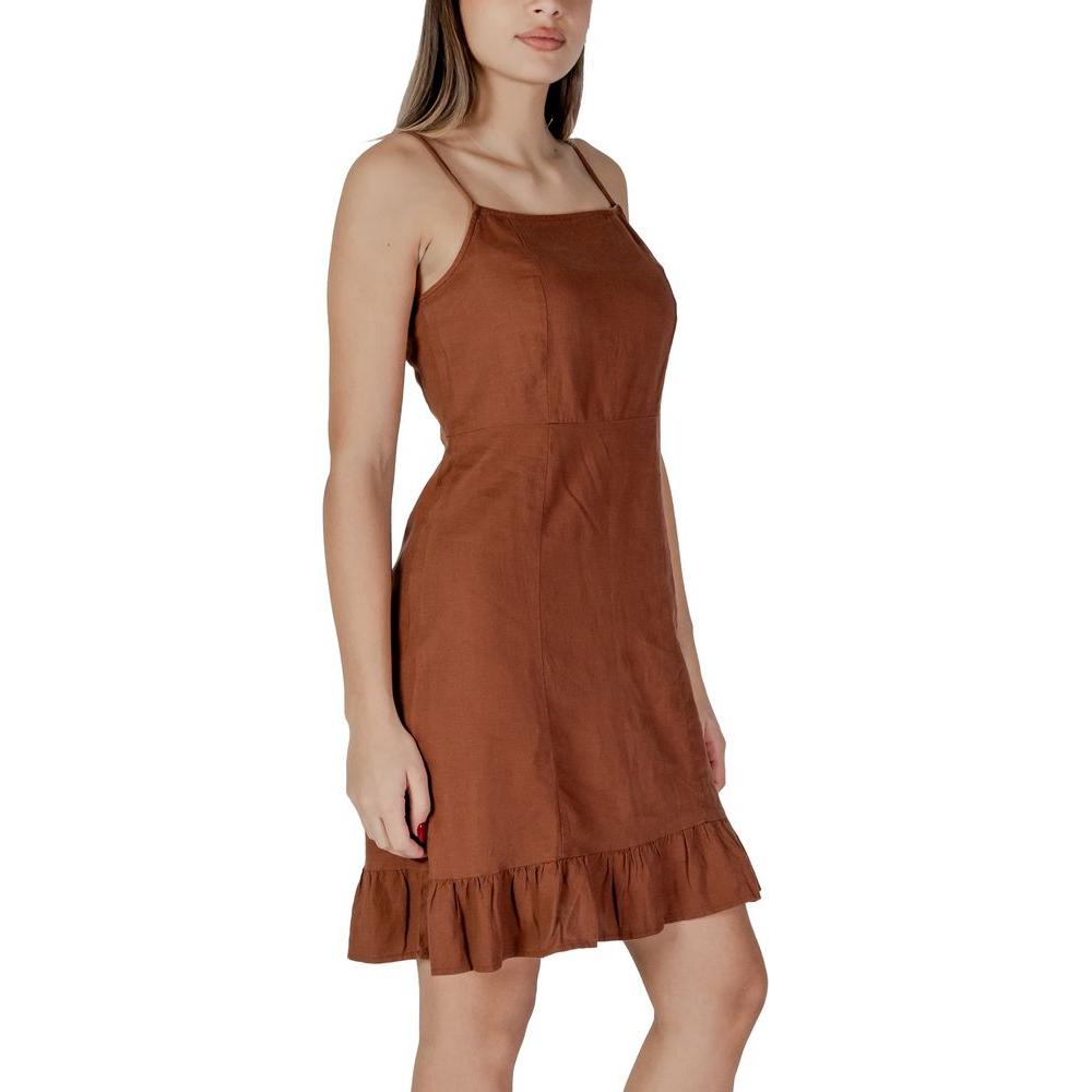 B.Young Brown Linen Dress B.Young Sienna