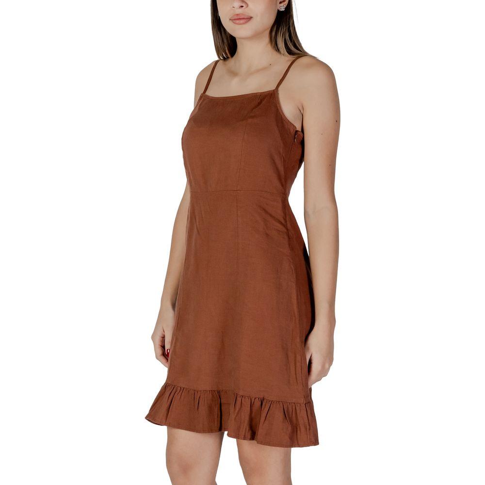 B.Young Brown Linen Dress B.Young Sienna