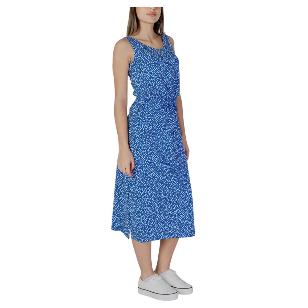 B.Young White Cotton Dress B.Young Dark Slate Blue