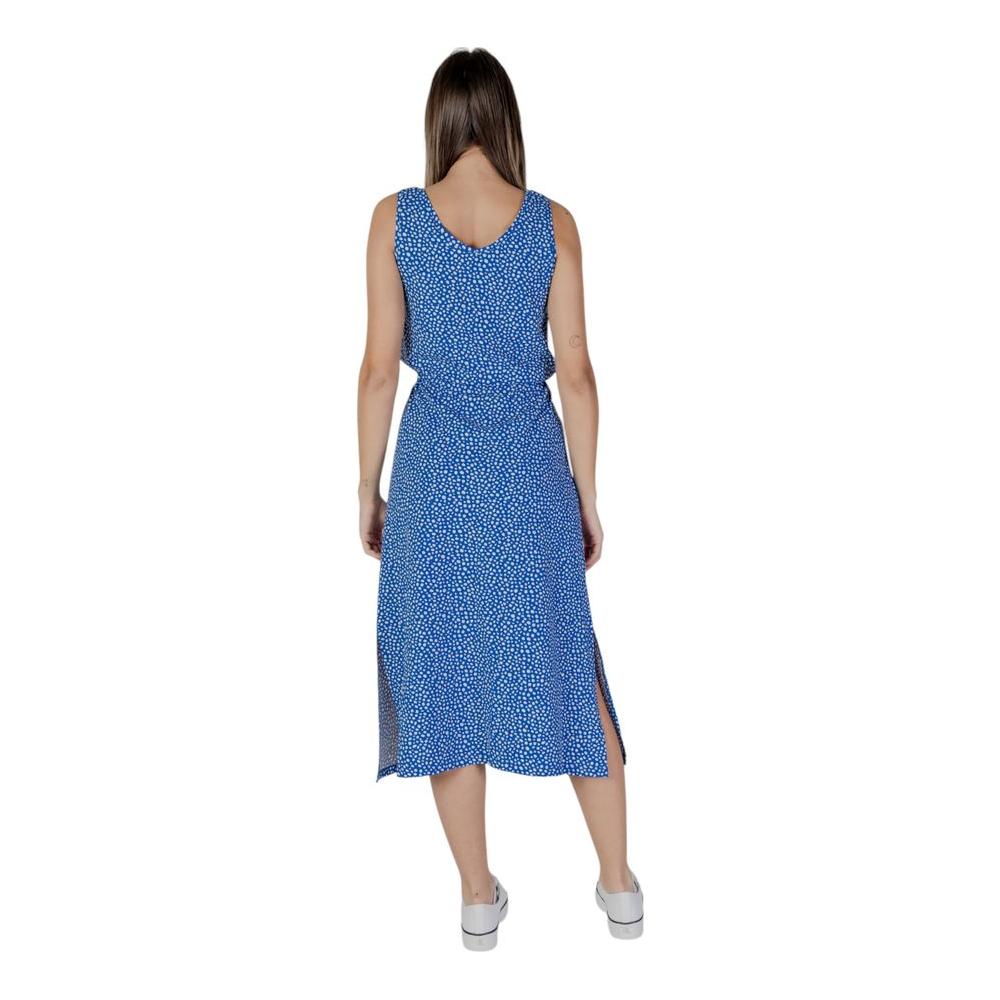 B.Young White Cotton Dress B.Young Dark Slate Blue
