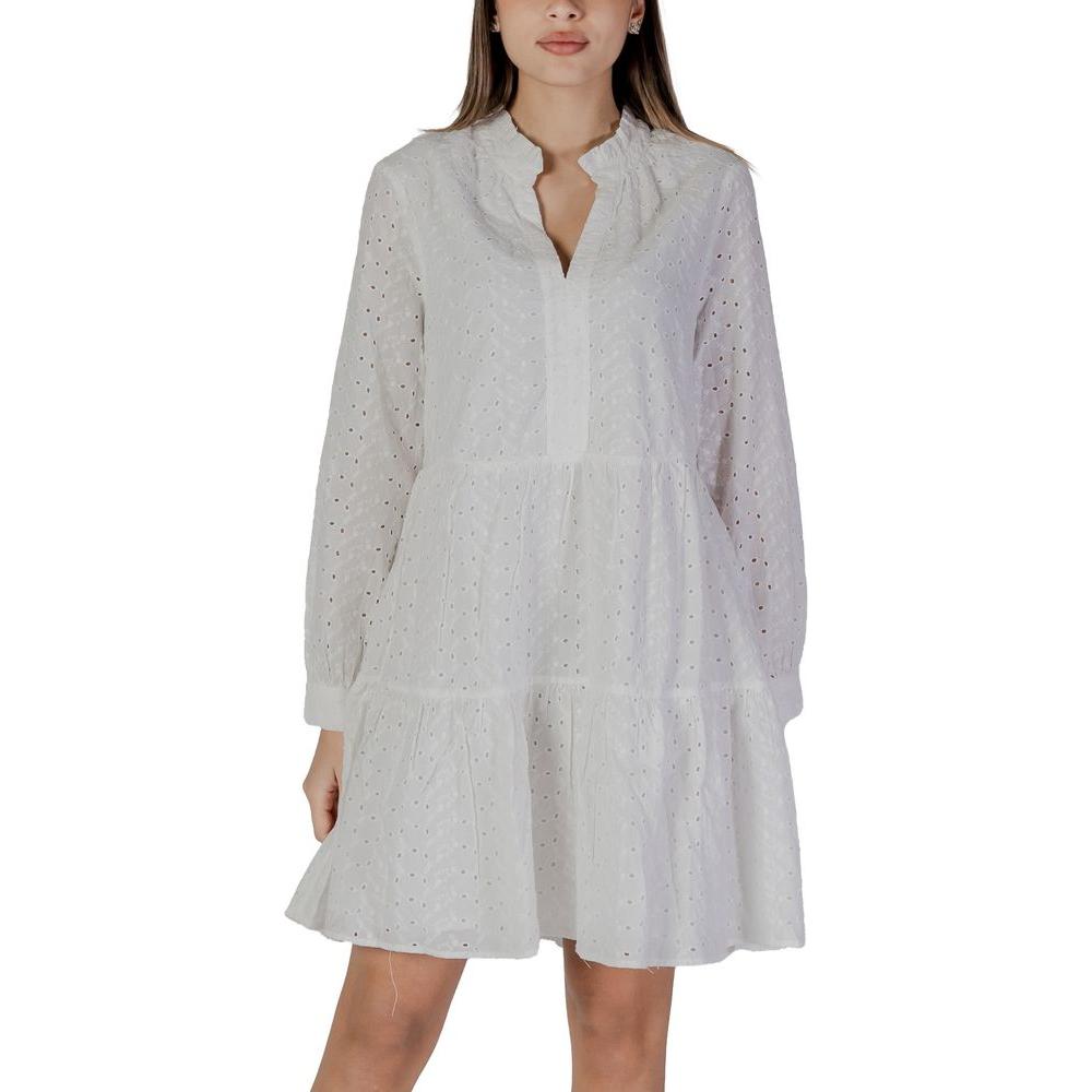 B.Young White Cotton Dress B.Young Gray