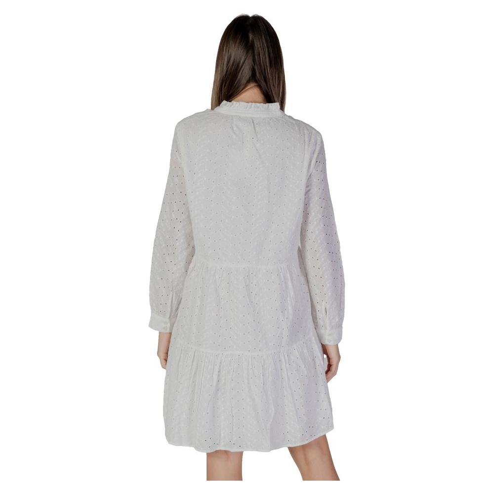 B.Young White Cotton Dress B.Young Gray