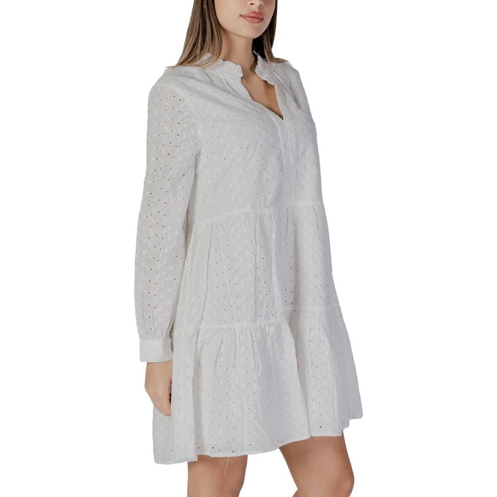 B.Young White Cotton Dress B.Young Gray