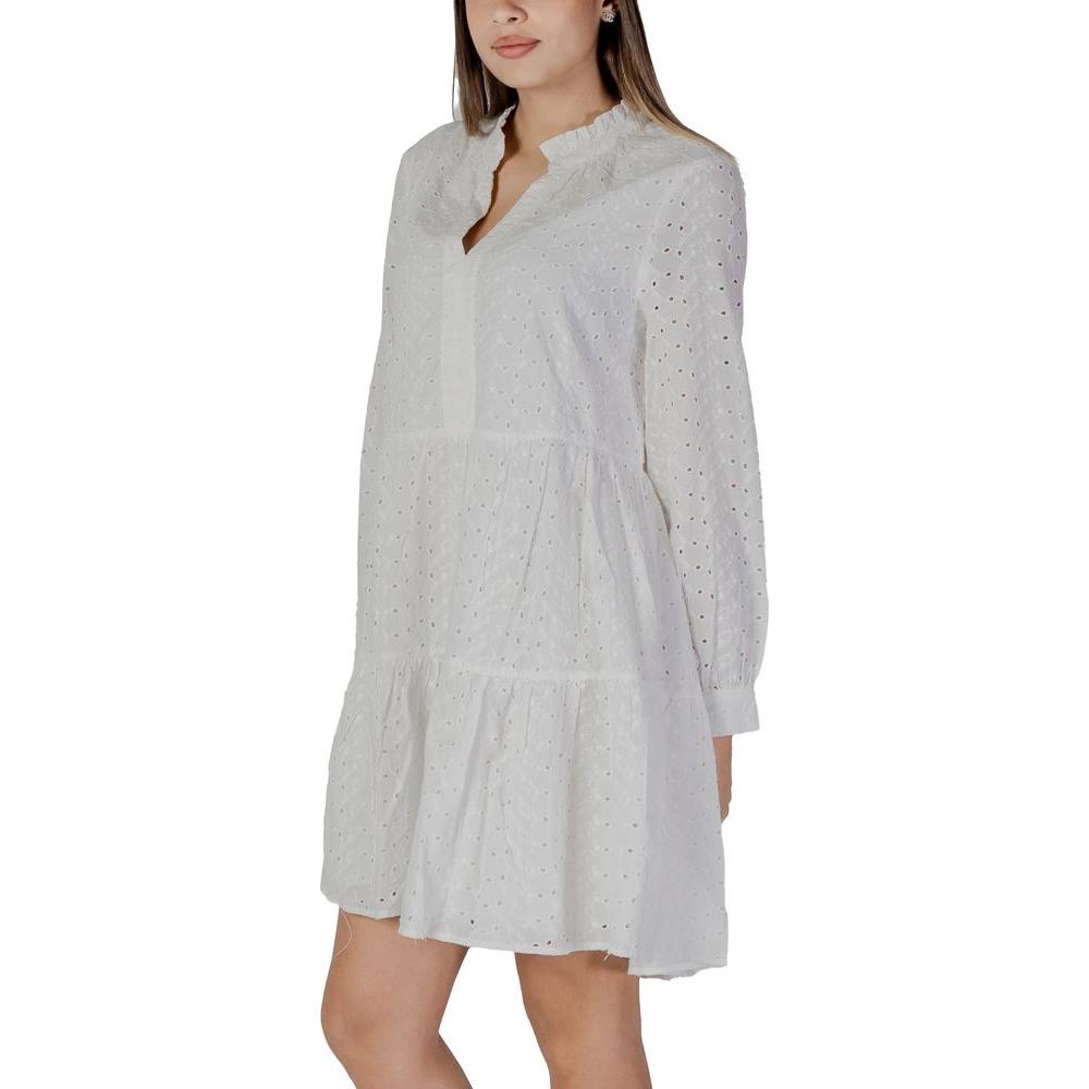 B.Young White Cotton Dress B.Young Gray