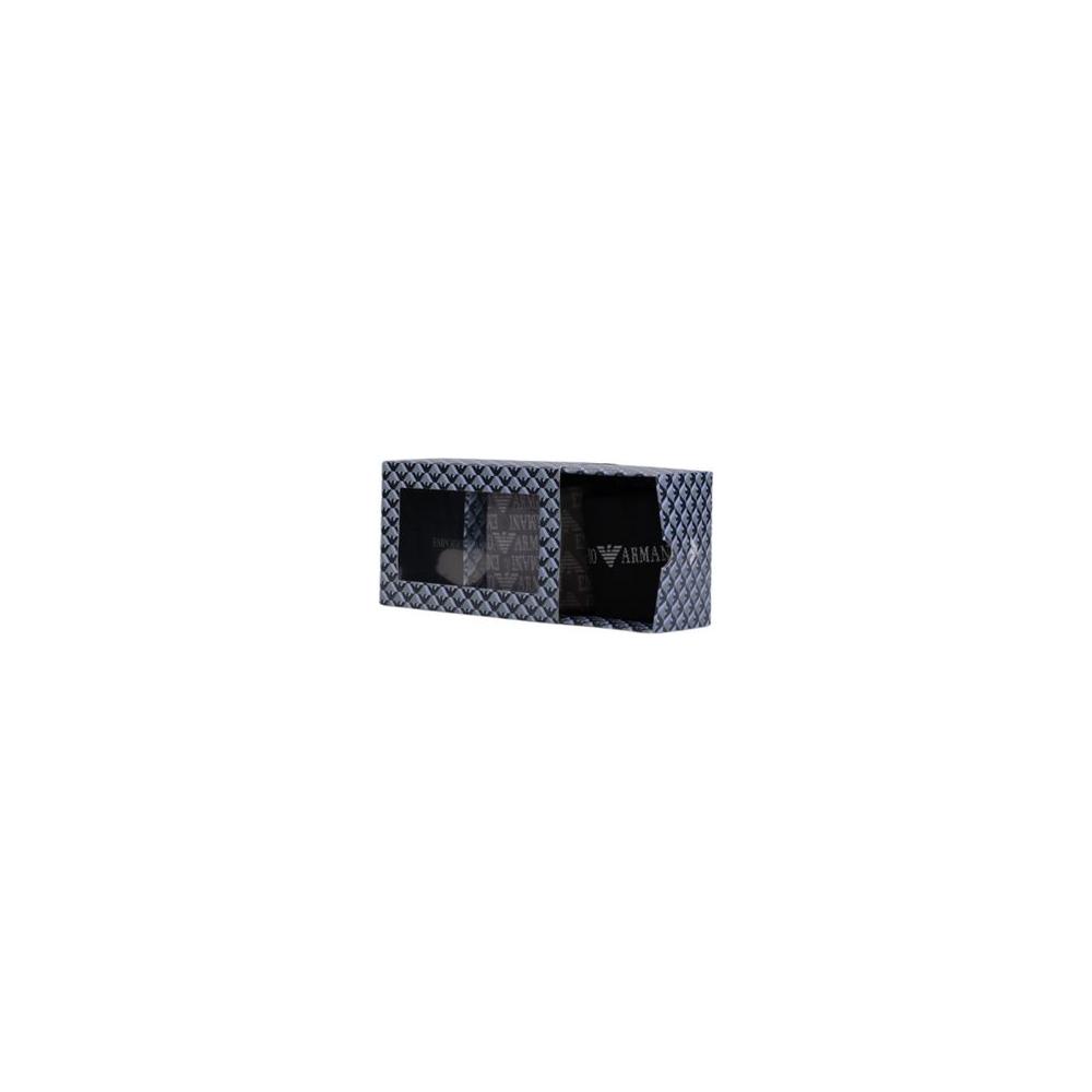 Emporio Armani Underwear Black Cotton Sock Emporio Armani Underwear Dark Slate Gray