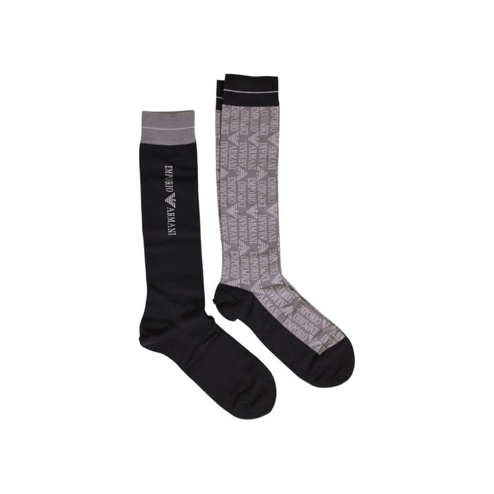 Emporio Armani Underwear Black Cotton Sock Emporio Armani Underwear Dark Gray