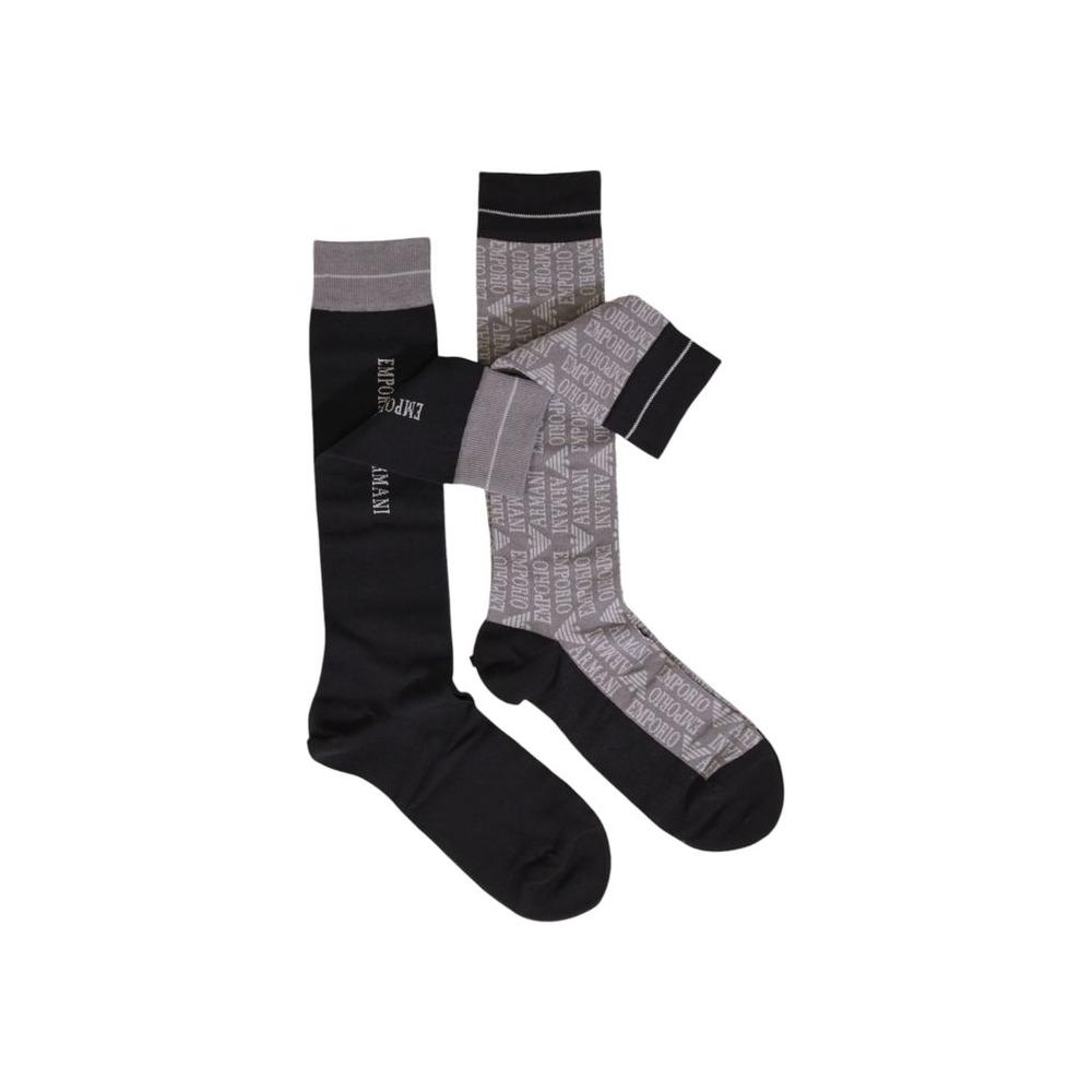 Emporio Armani Underwear Black Cotton Sock Emporio Armani Underwear Black
