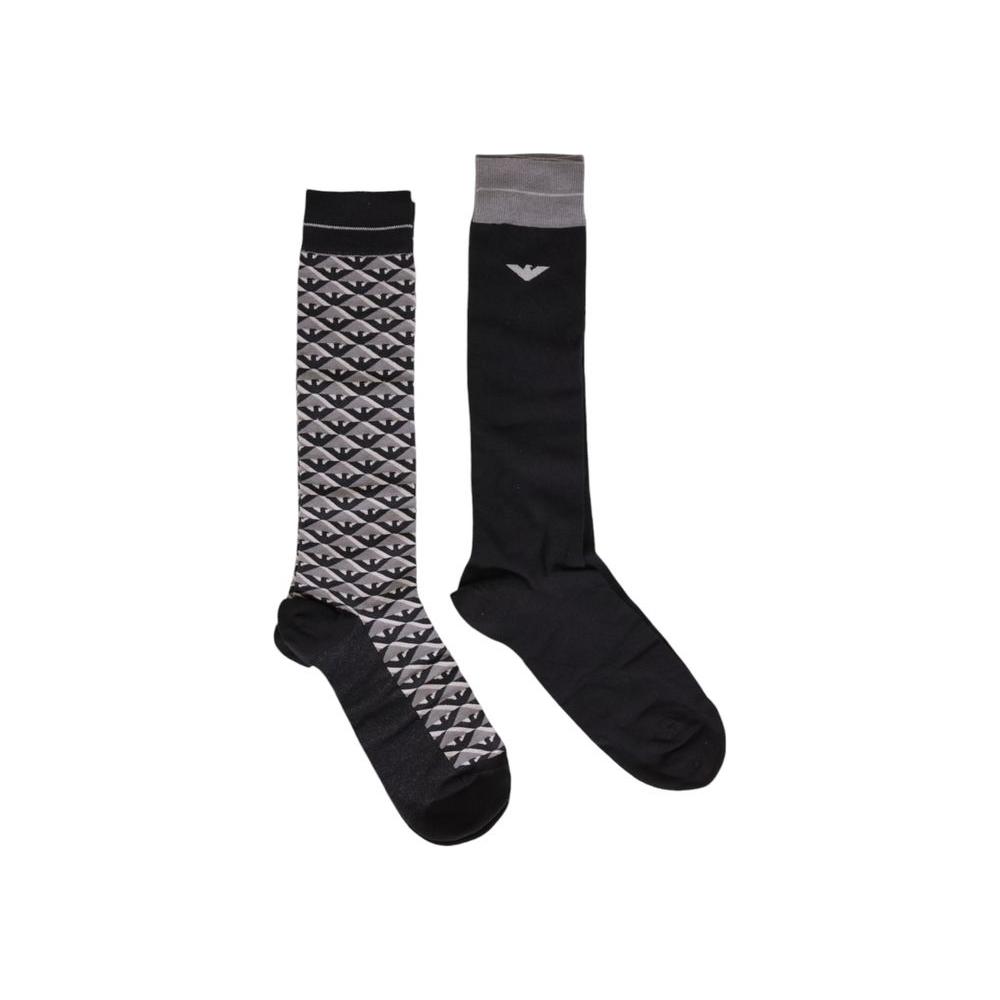 Emporio Armani Underwear Gray Cotton Sock Emporio Armani Underwear Black
