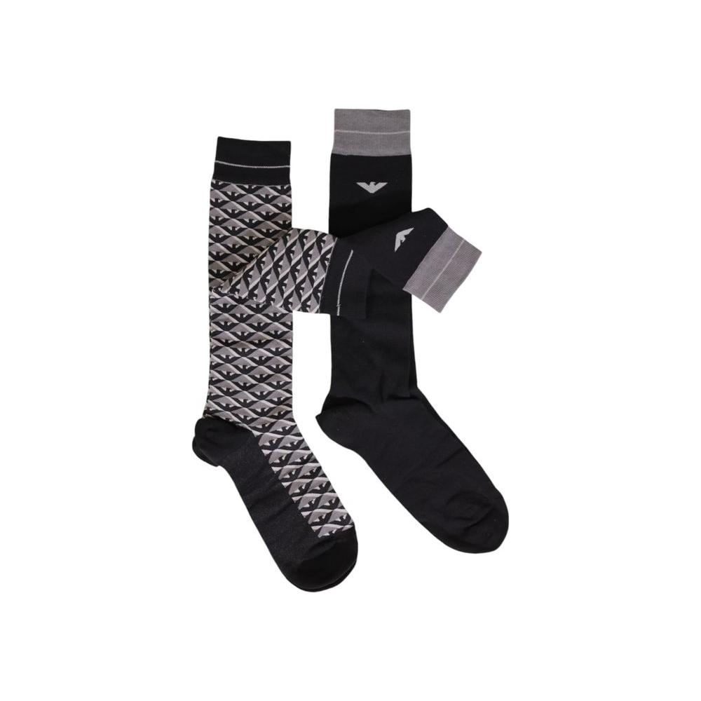 Emporio Armani Underwear Gray Cotton Sock Emporio Armani Underwear Black