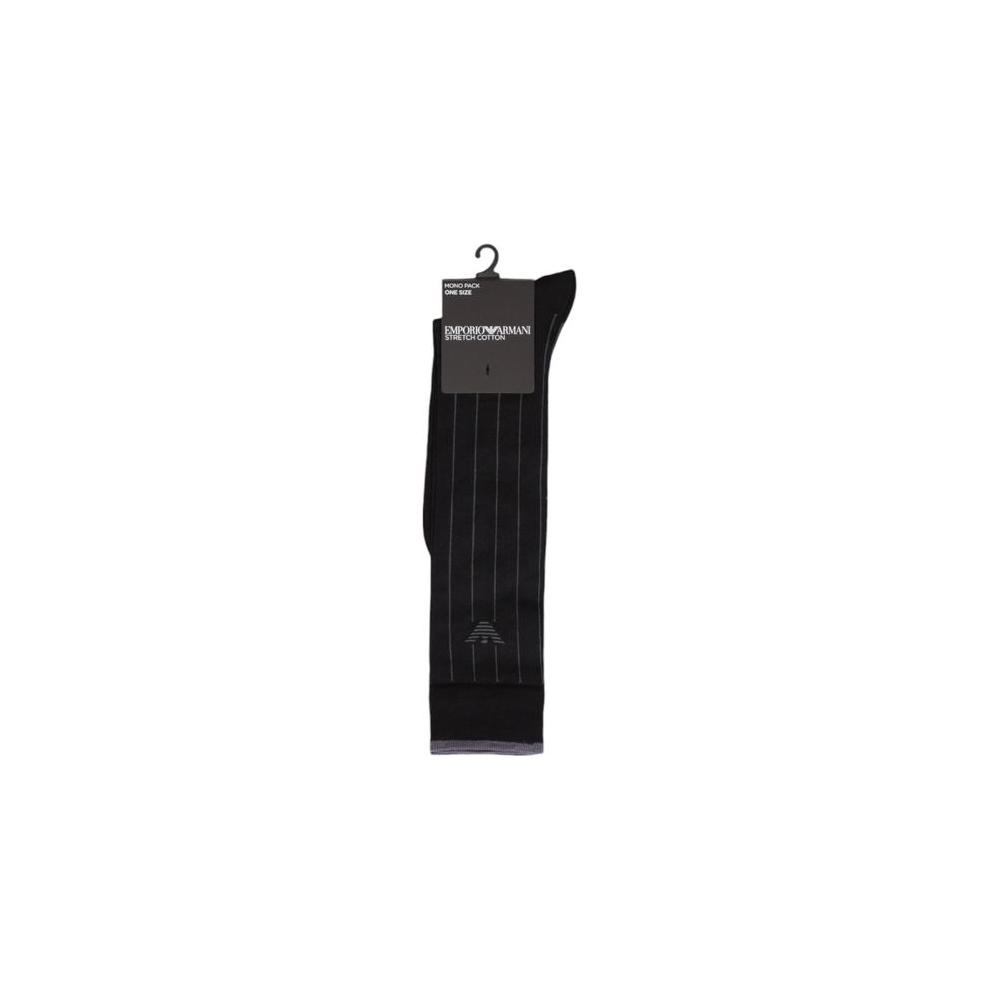 Emporio Armani Underwear Black Cotton Sock Emporio Armani Underwear Black