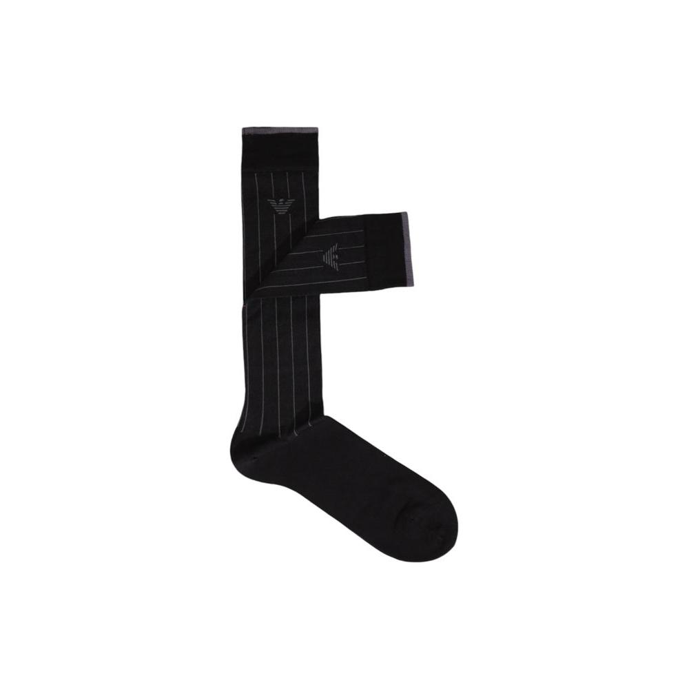 Emporio Armani Underwear Black Cotton Sock Emporio Armani Underwear Black