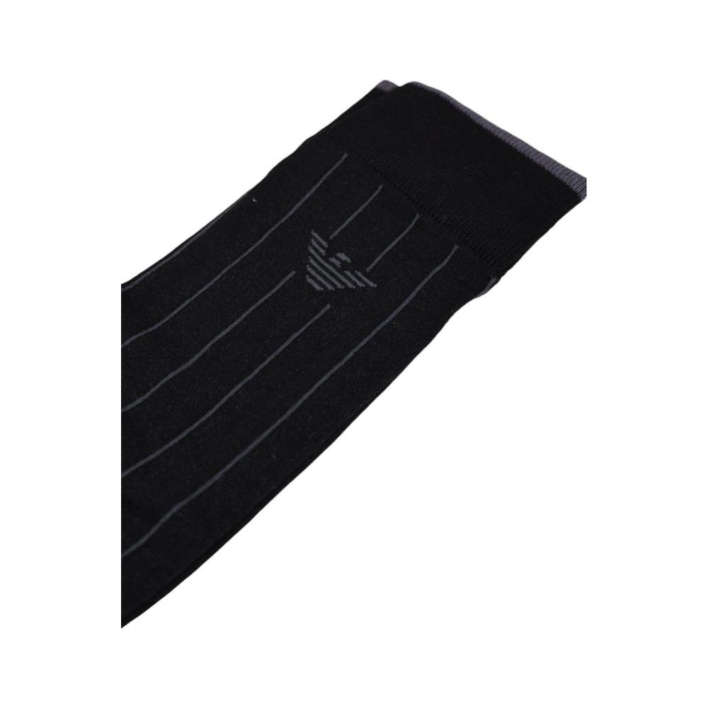 Emporio Armani Underwear Black Cotton Sock Emporio Armani Underwear Black