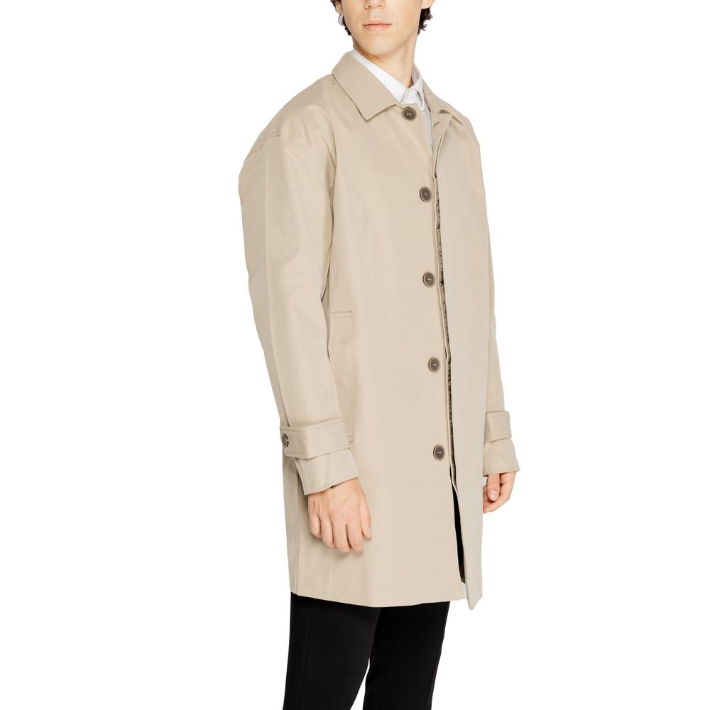 Only & Sons Beige Polyester Trench Coat