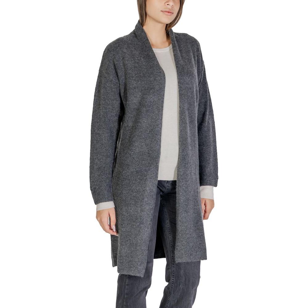 Morgan De Toi Gray Polyester Cardigan Morgan De Toi Dark Slate Gray