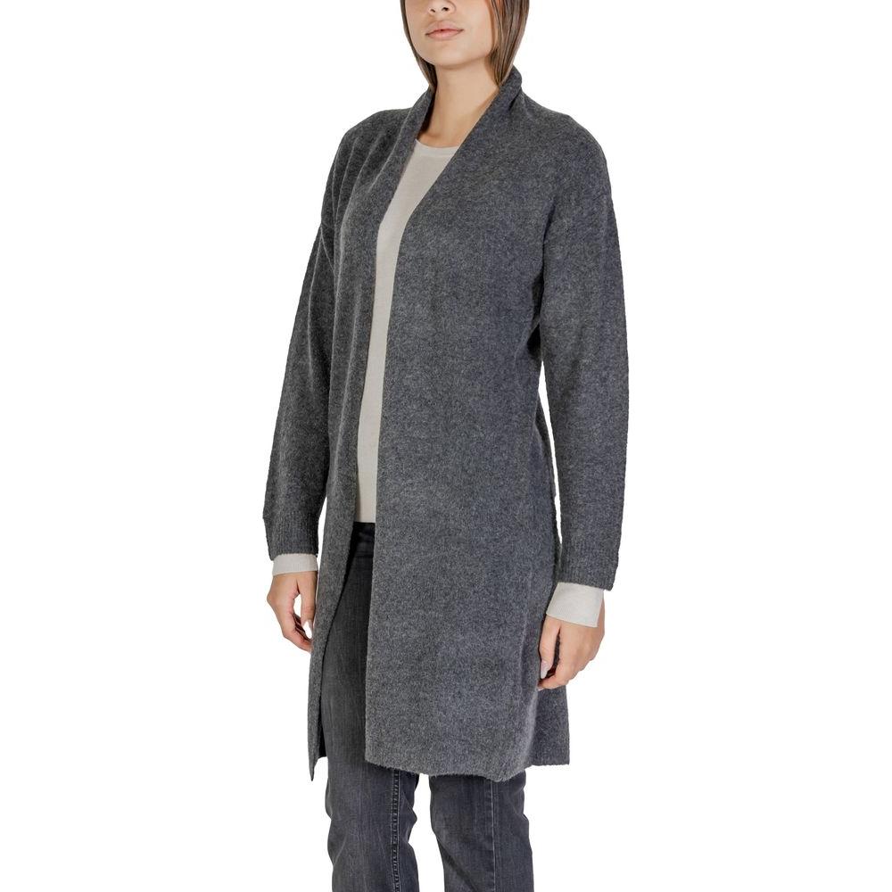 Morgan De Toi Gray Polyester Cardigan Morgan De Toi Dark Slate Gray