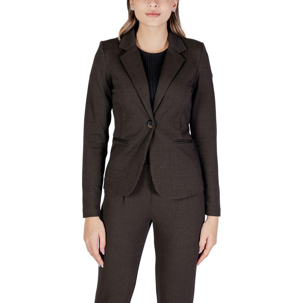 ICHI Brown Polyester Suits & Blazer ICHI Dark Slate Gray