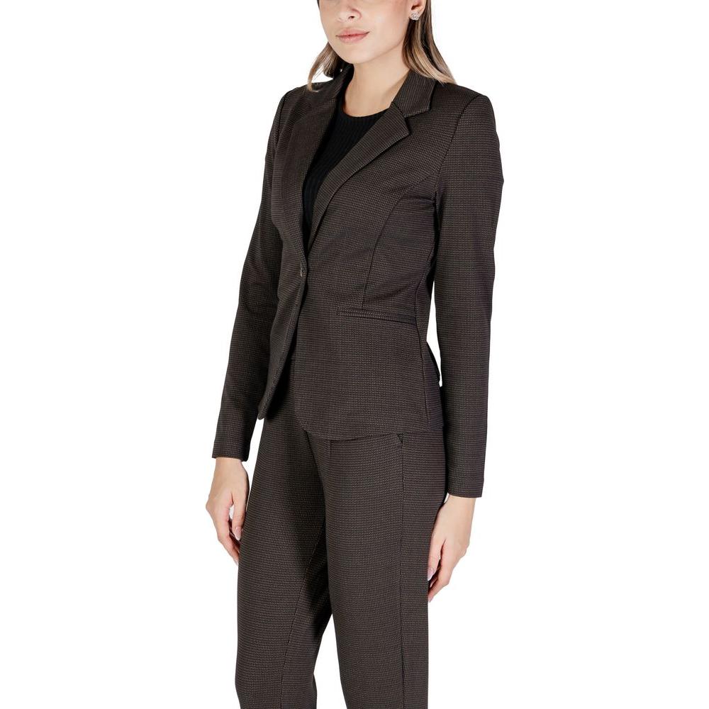 ICHI Brown Polyester Suits & Blazer ICHI Dark Slate Gray