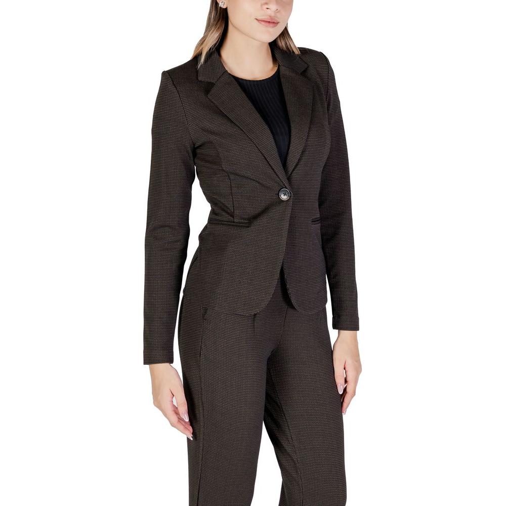 ICHI Brown Polyester Suits & Blazer ICHI Dark Slate Gray