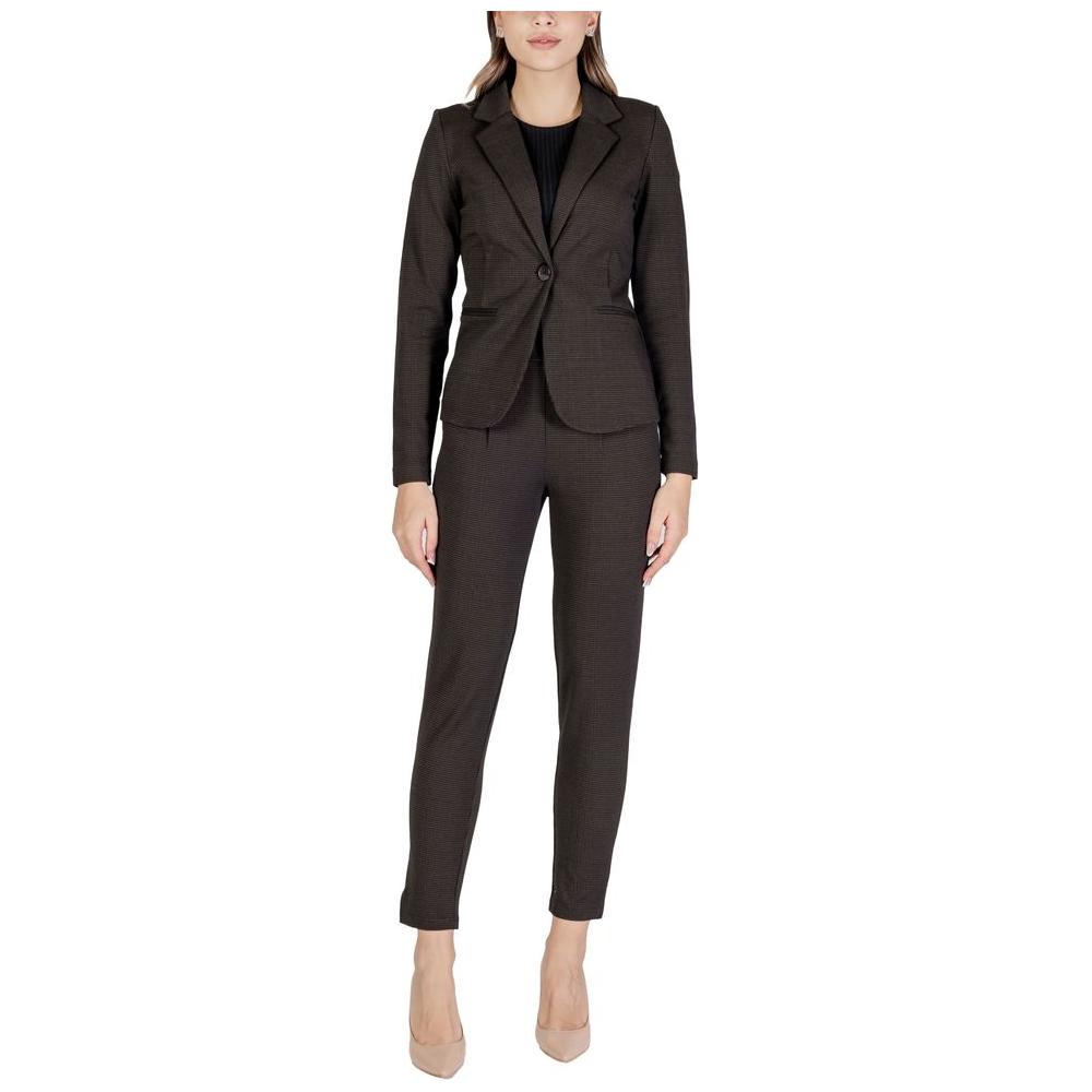 ICHI Brown Polyester Suits & Blazer ICHI Dark Slate Gray