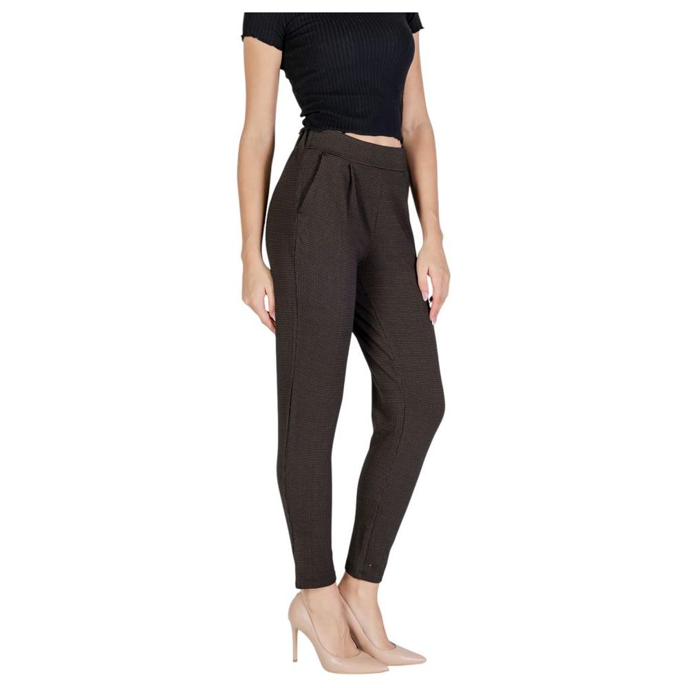 ICHI Brown Polyester Jeans & Pant ICHI Dark Slate Gray