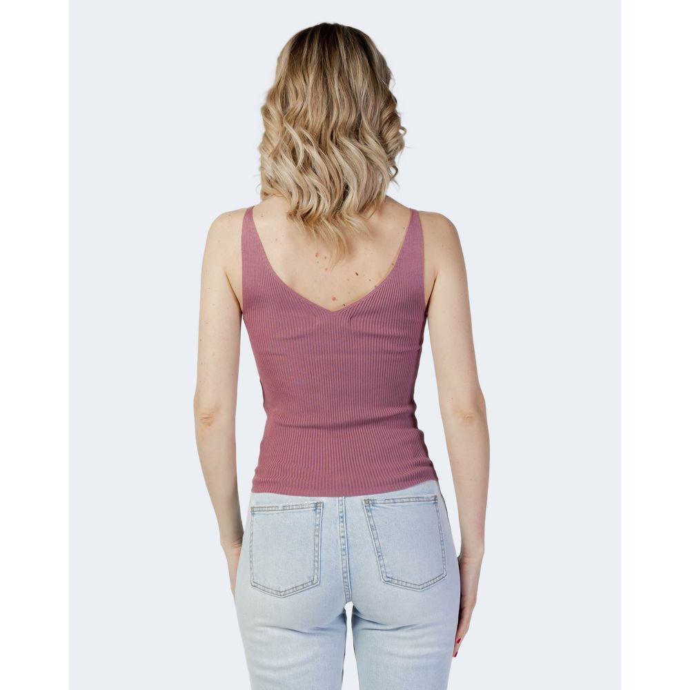 Jacqueline De Yong Purple Viscose Tops & T-Shirt Jacqueline De Yong Light Gray