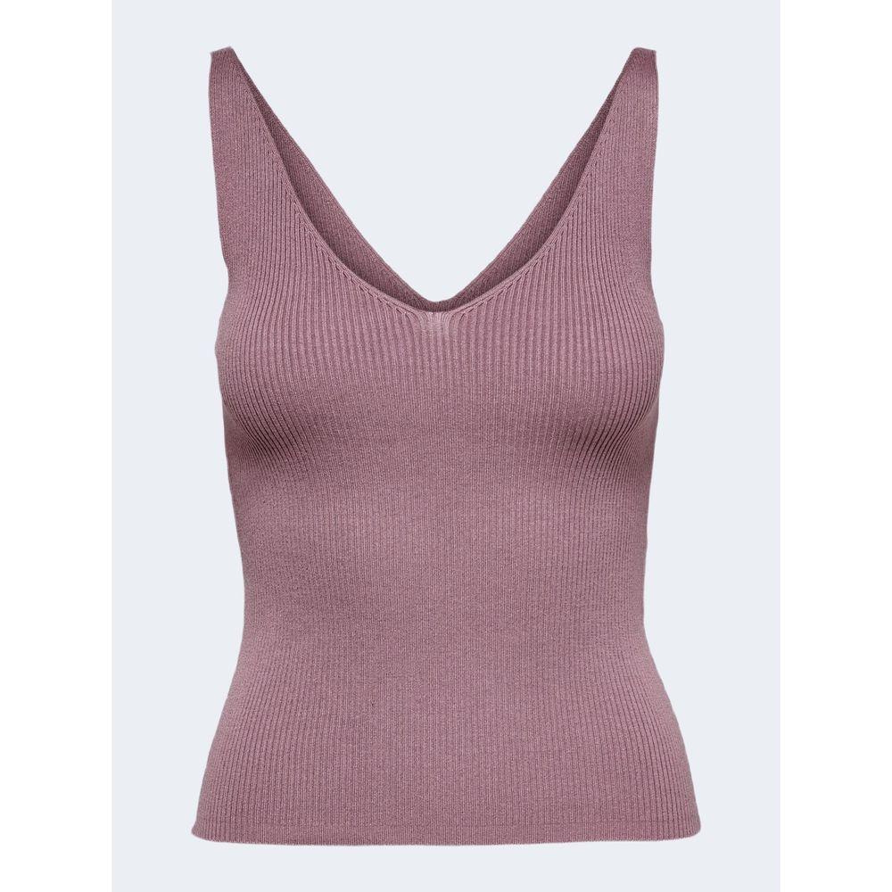Jacqueline De Yong Purple Viscose Tops & T-Shirt Jacqueline De Yong Dim Gray