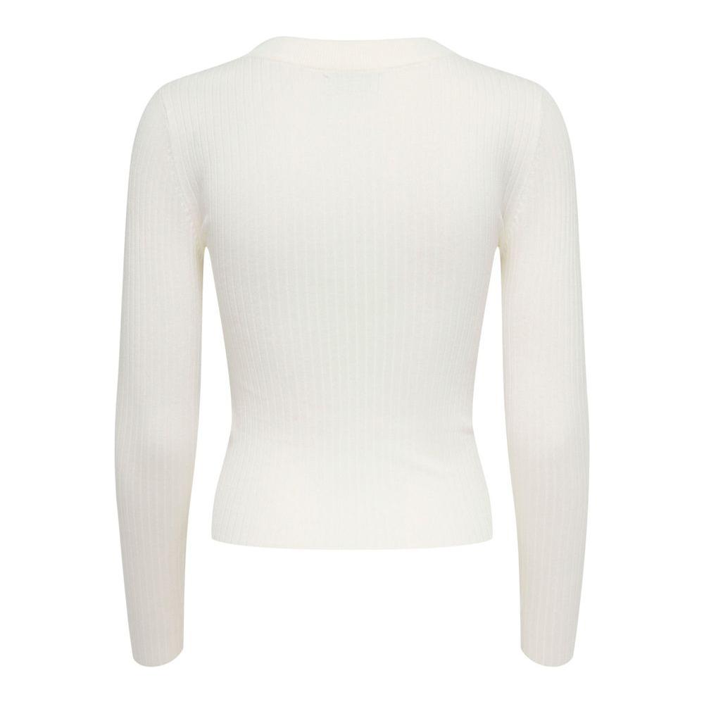 Jacqueline De Yong White Viscose Tops & T-Shirt Jacqueline De Yong Beige