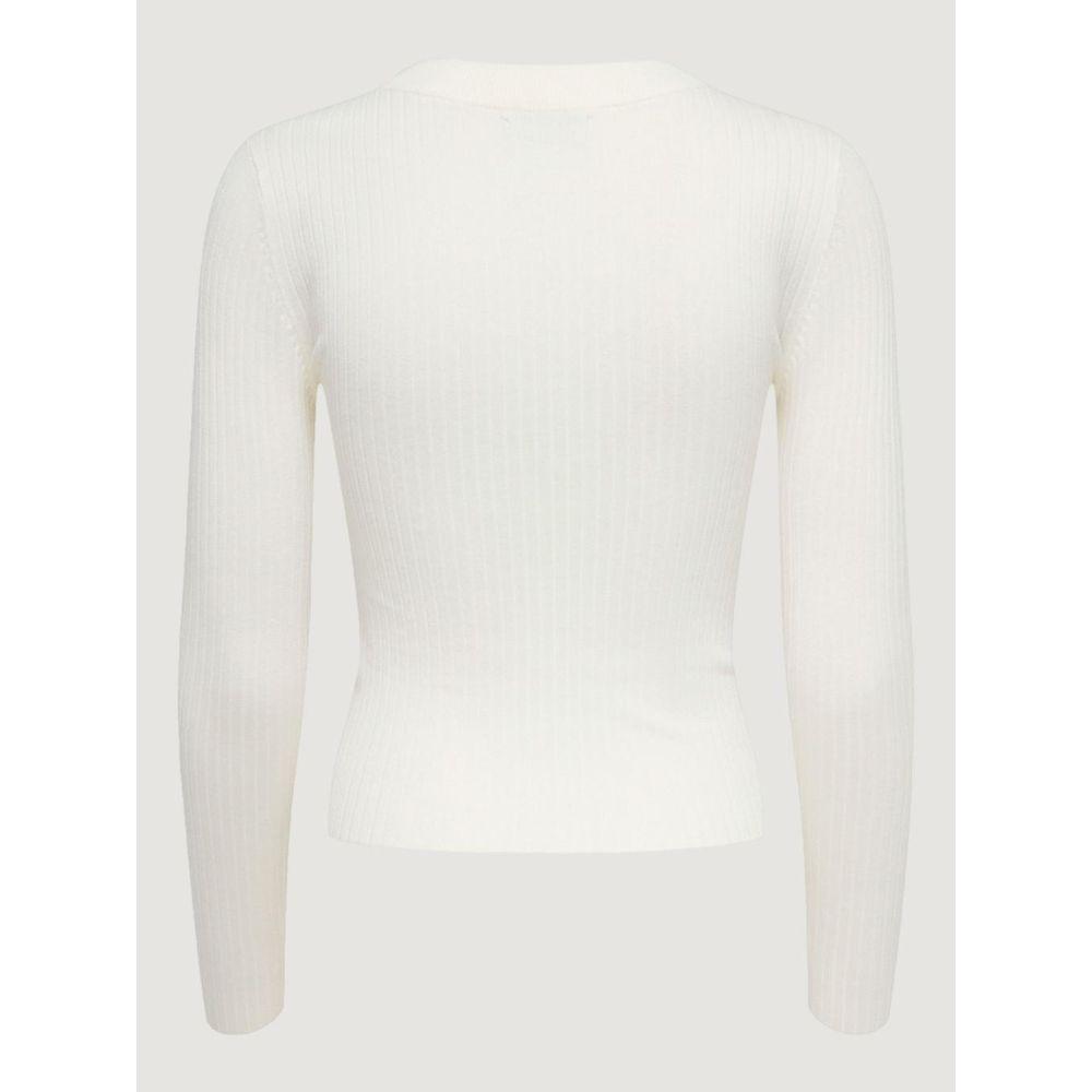 Jacqueline De Yong White Viscose Tops & T-Shirt Jacqueline De Yong Beige