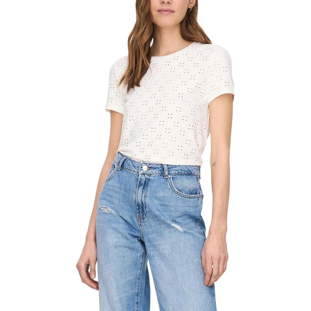 Jacqueline De Yong White Polyester Tops & T-Shirt Jacqueline De Yong Light Gray
