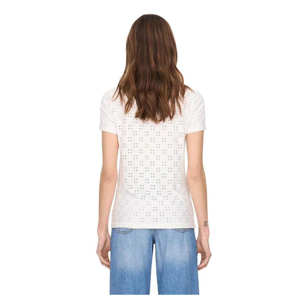 Jacqueline De Yong White Polyester Tops & T-Shirt Jacqueline De Yong Light Gray
