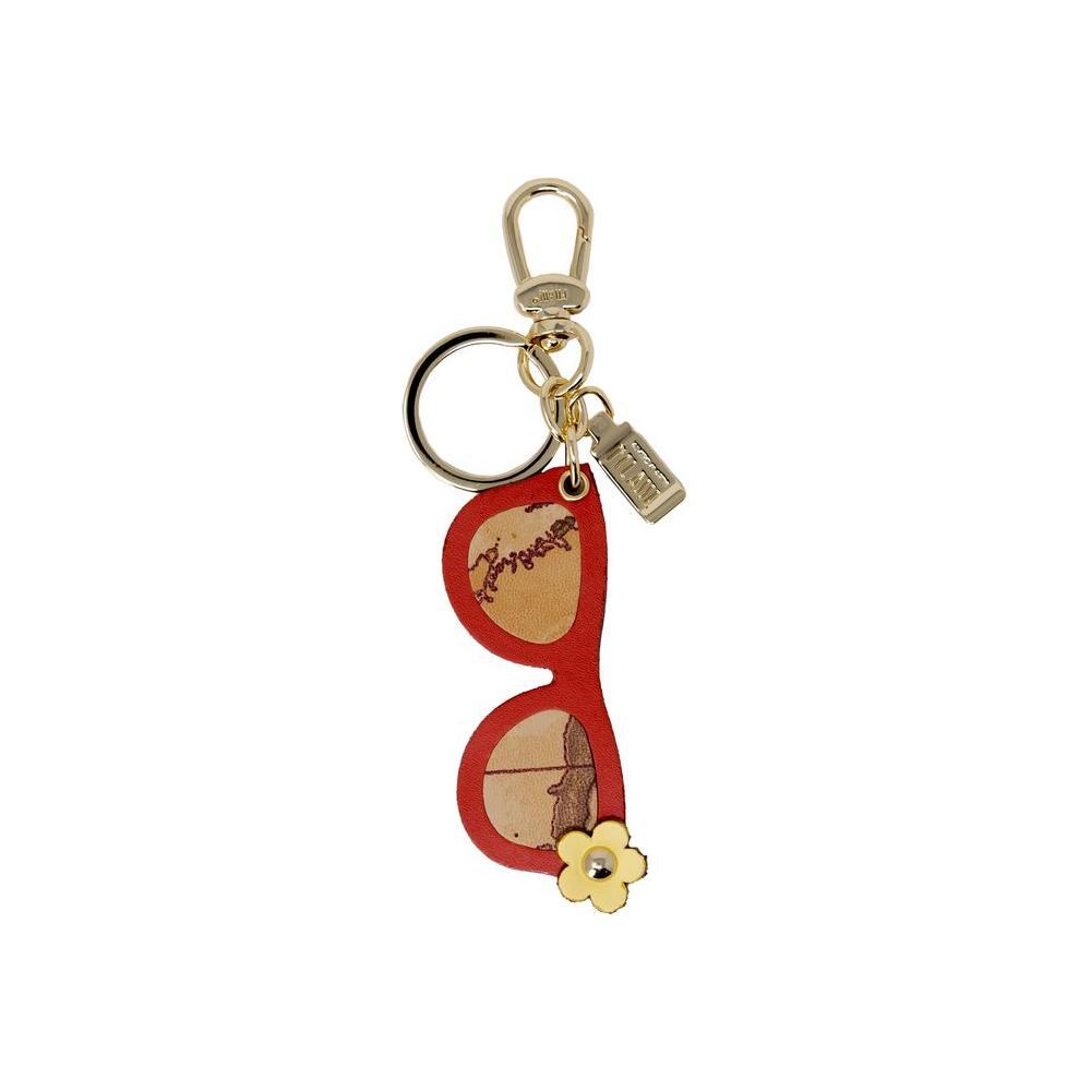 Alviero Martini Prima Classe Beige Leather Keychain