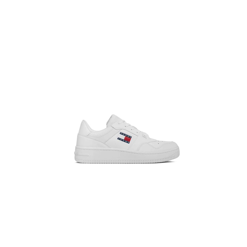 Tommy Hilfiger Jeans White Leather Sneaker Tommy Hilfiger Jeans Light Gray