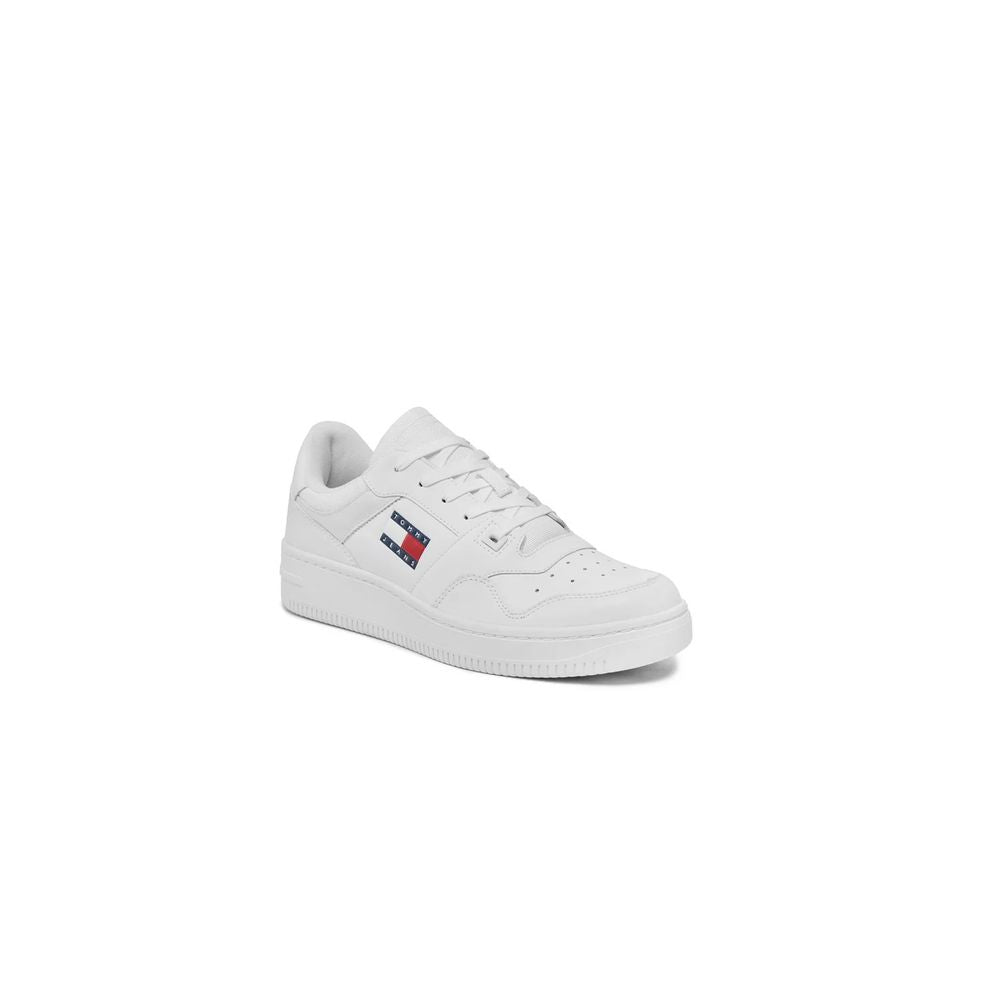 Tommy Hilfiger Jeans White Leather Sneaker Tommy Hilfiger Jeans Light Gray
