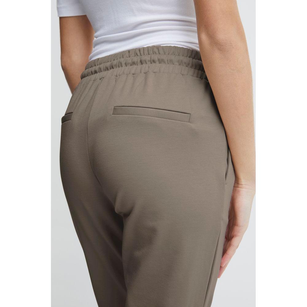 ICHI Gray Polyester Jeans & Pant ICHI Dim Gray
