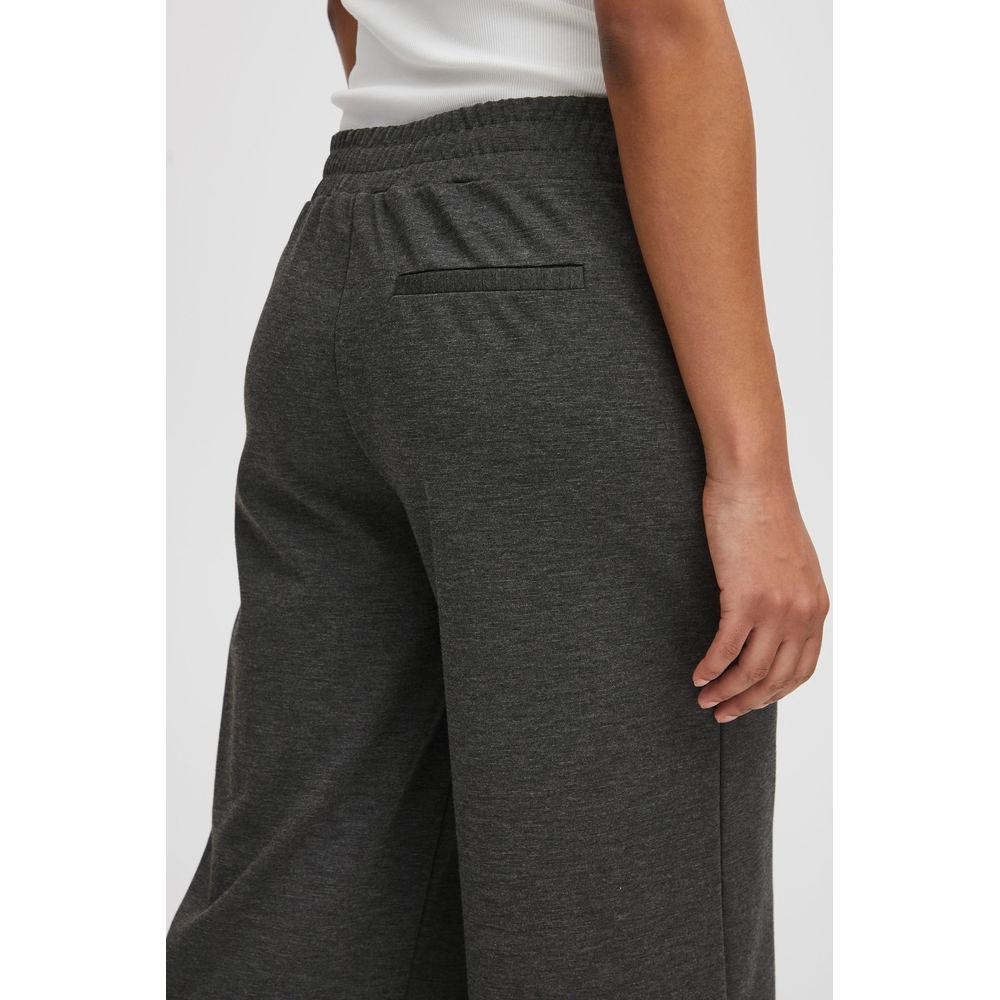ICHI Gray Recycled Polyester Jeans & Pant ICHI Light Gray