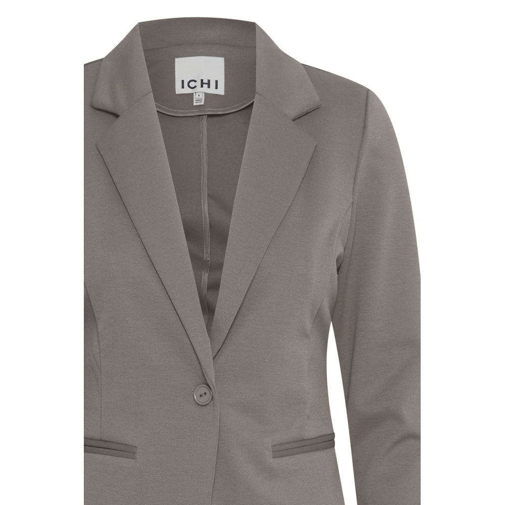 ICHI Gray Polyester Suits & Blazer ICHI Dim Gray