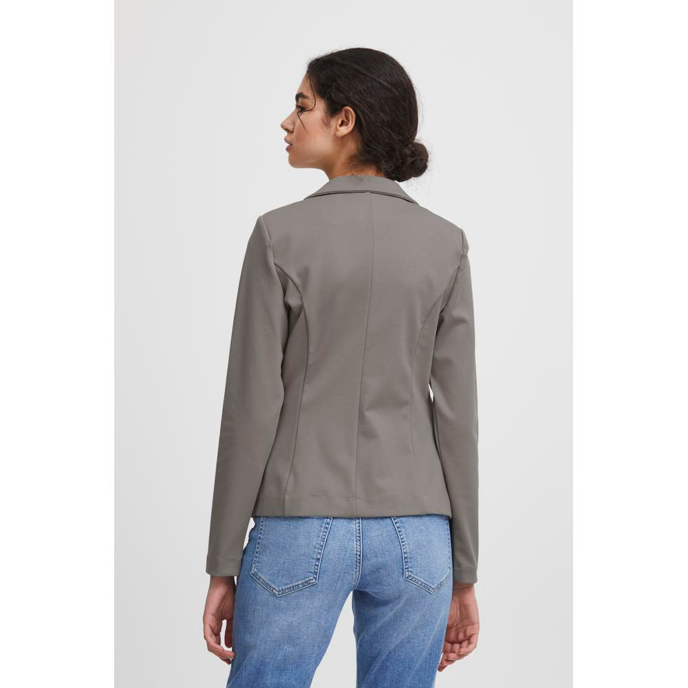 ICHI Gray Polyester Suits & Blazer ICHI Lavender
