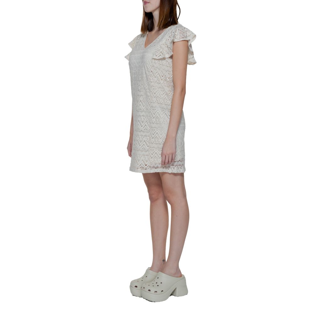 Vero Moda Beige Polyester Dress Vero Moda Dark Gray