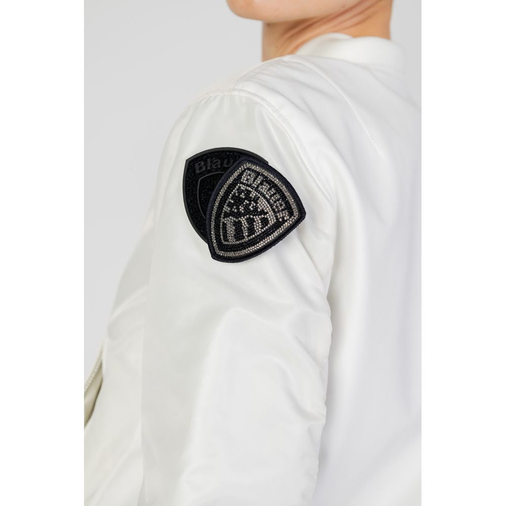 Blauer White Polyamide Jackets & Coat Blauer Light Gray