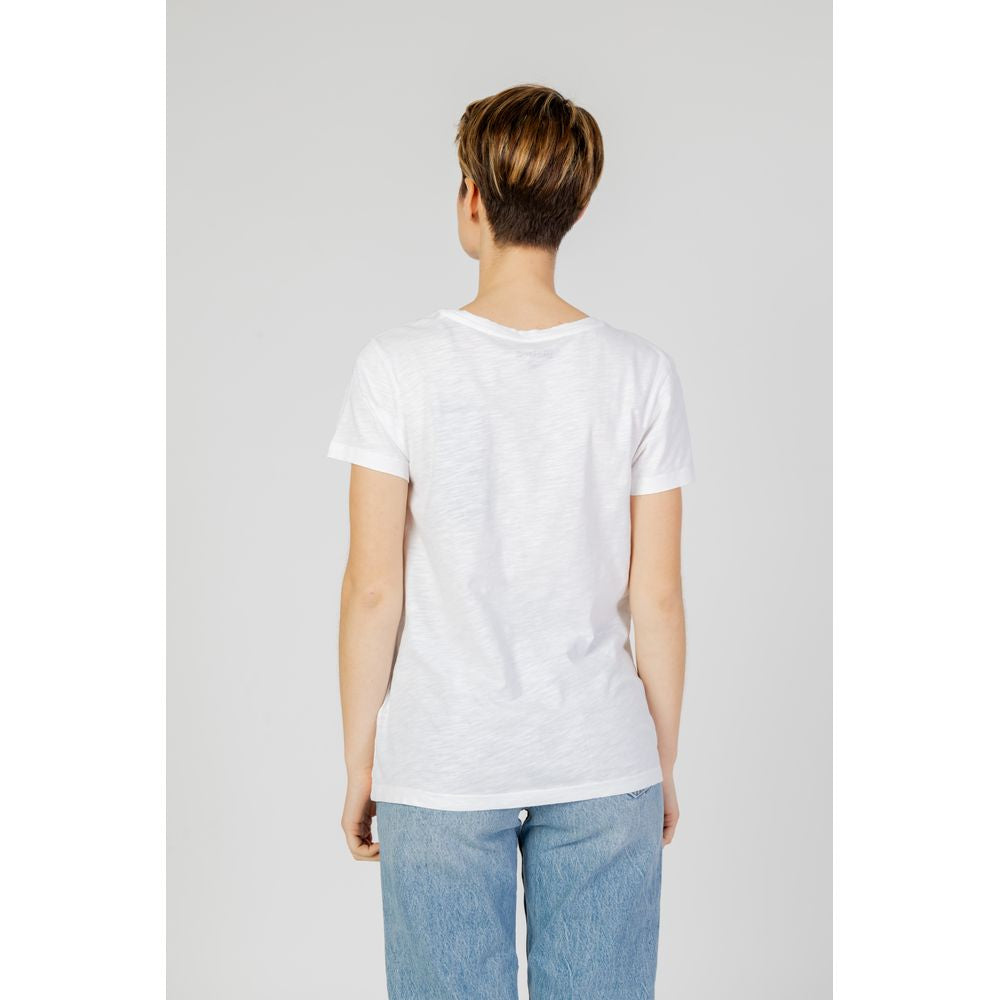 Blauer White Cotton Tops & T-Shirt Blauer Light Gray
