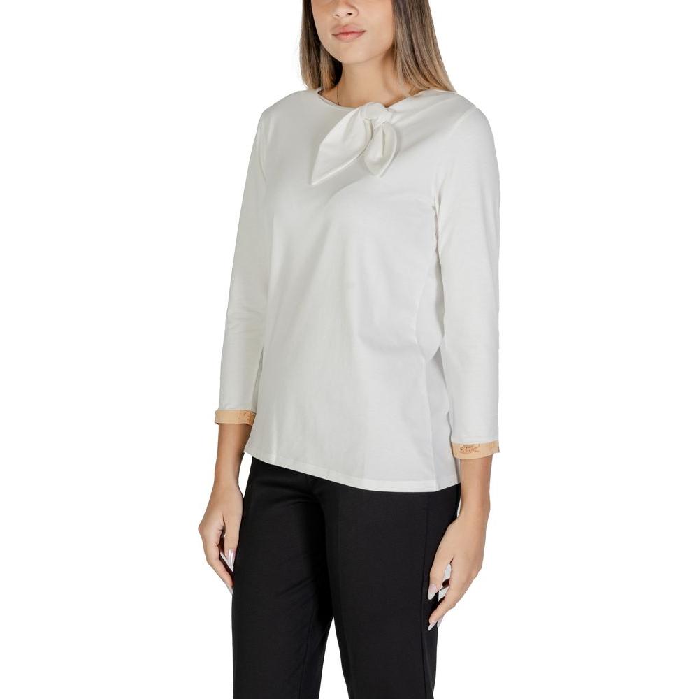 Alviero Martini Prima Classe White Cotton Tops & T-Shirt Alviero Martini Prima Classe Light Gray