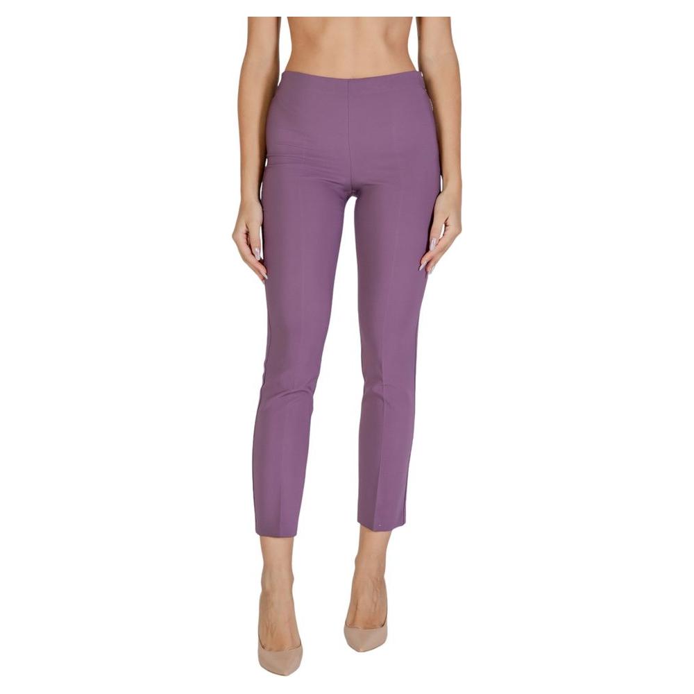 Sandro Ferrone Purple Polyester Jeans & Pant Sandro Ferrone Slate Gray