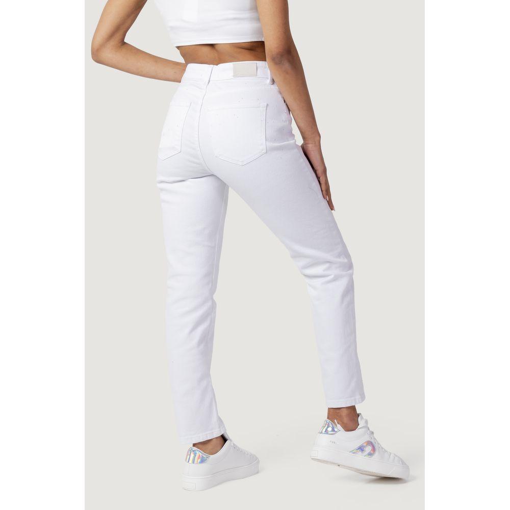 Only White Cotton Jeans & Pant Only Light Gray