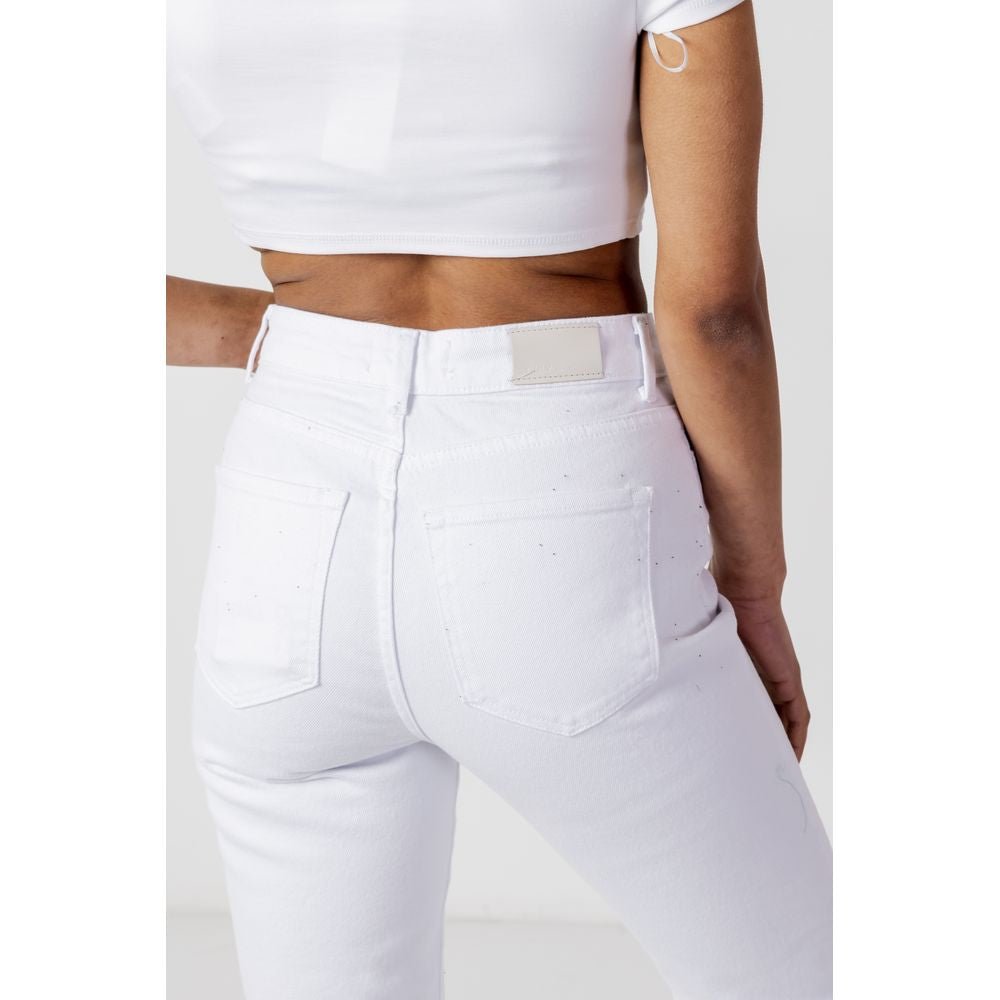 Only White Cotton Jeans & Pant Only Light Gray