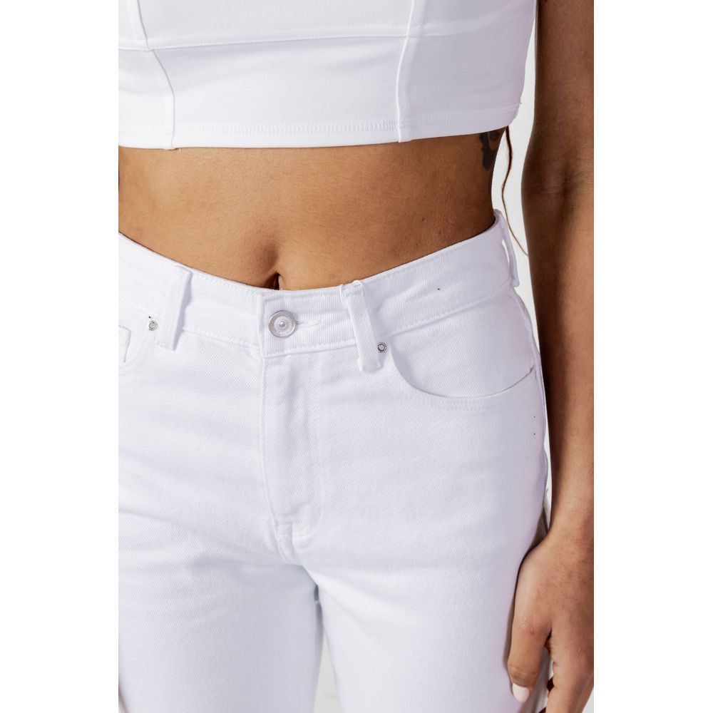 Only White Cotton Jeans & Pant Only Light Gray