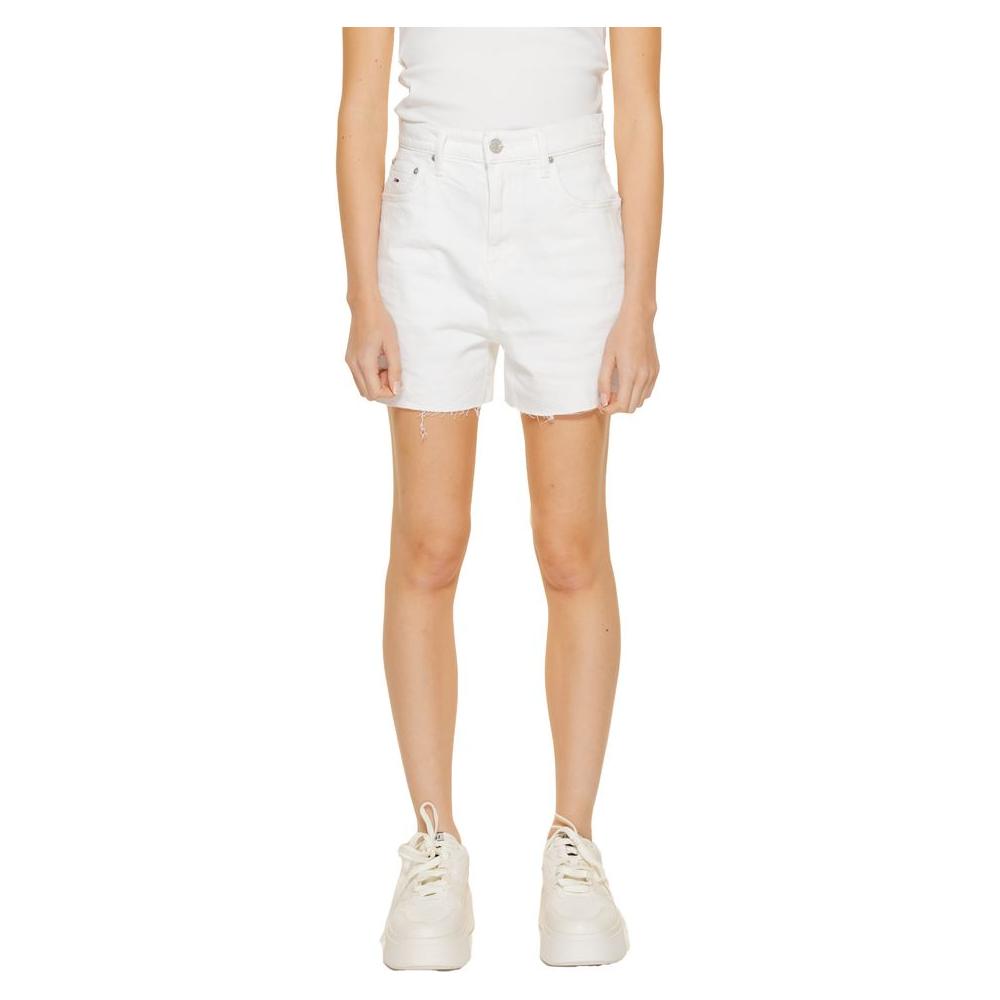 Tommy Hilfiger Jeans White Recycled Cotton Short Tommy Hilfiger Jeans Beige