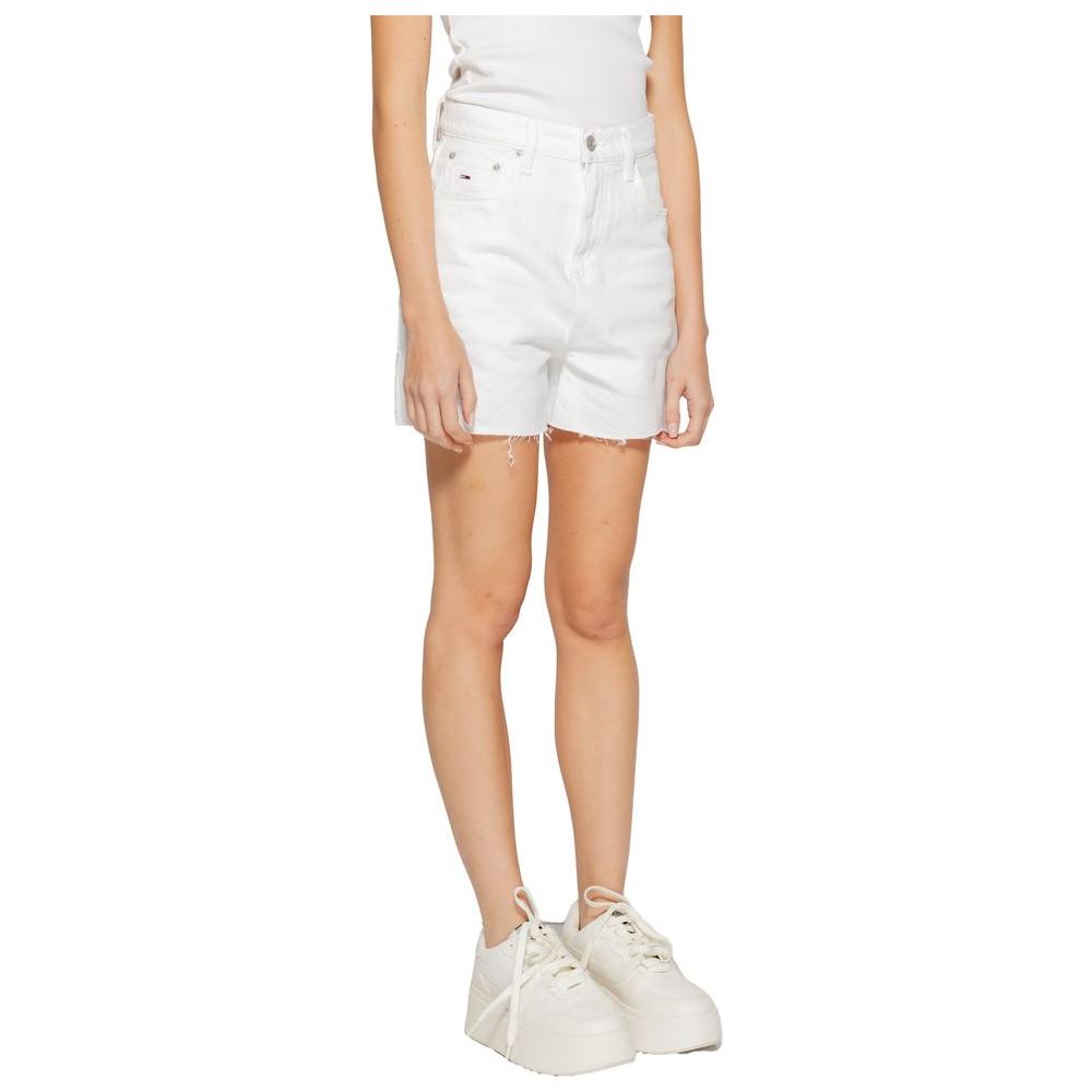 Tommy Hilfiger Jeans White Recycled Cotton Short Tommy Hilfiger Jeans Light Gray
