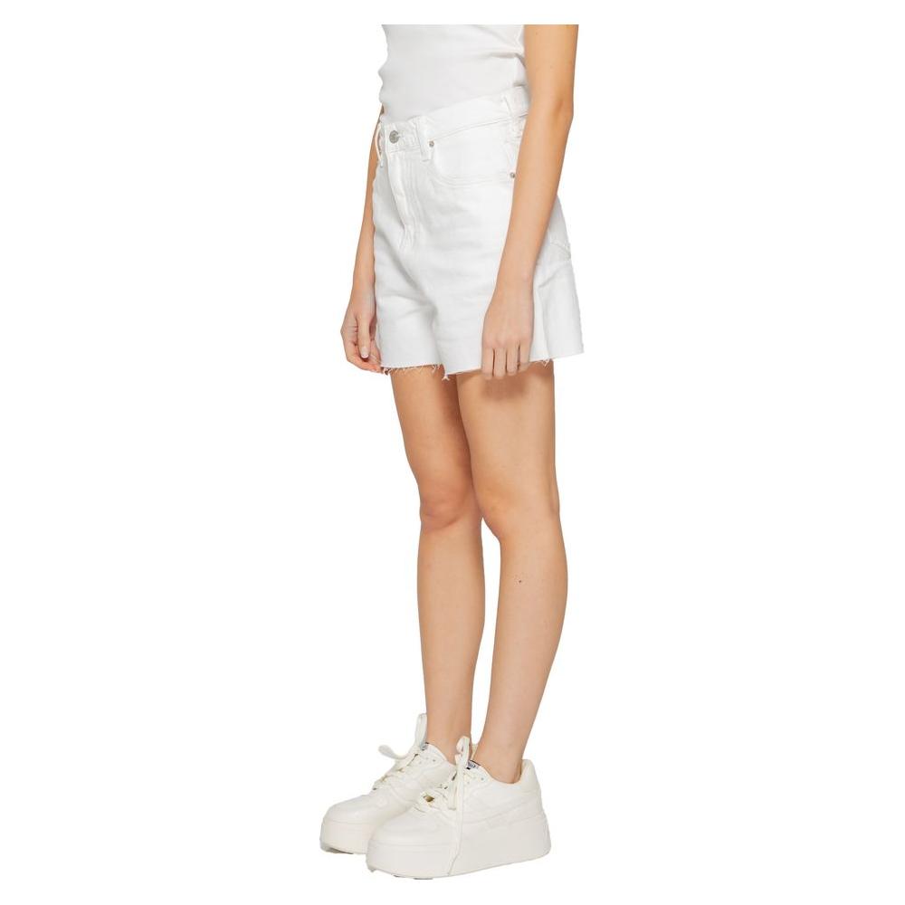 Tommy Hilfiger Jeans White Recycled Cotton Short Tommy Hilfiger Jeans Light Gray