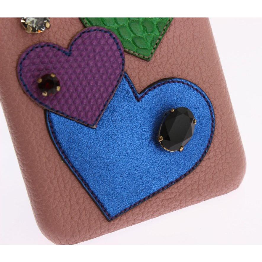 Dolce & Gabbana Chic Pink Leather Crystal iPhone Case Dolce & Gabbana Dim Gray